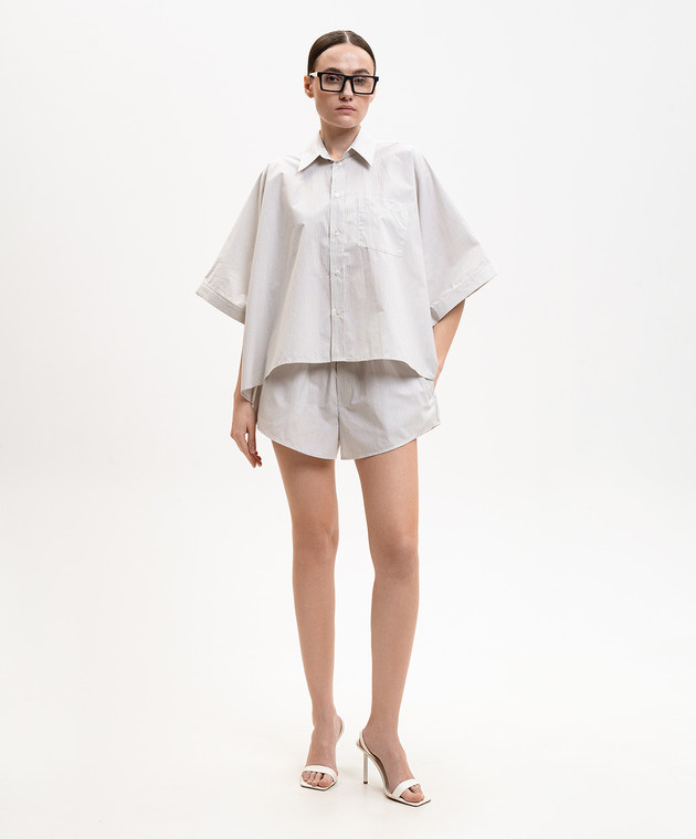 Maison Margiela MM6 Білі шорти в смужку з логотипом S52MU0134M35730 зображення 2