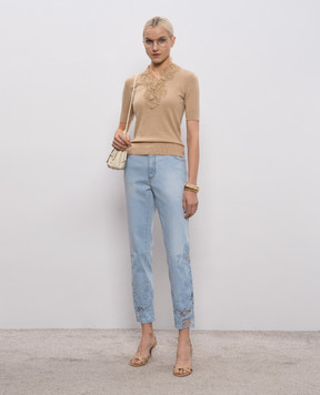 Ermanno Scervino Блакитні джинси з мереживом D487P300APTQW