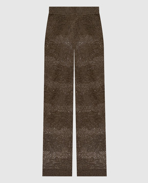 Brunello Cucinelli Штани кольору хакі з вовною MFA790199