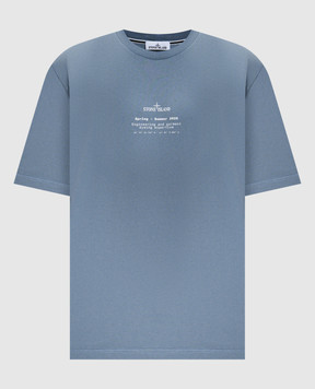 Stone Island Голубая футболка с принтом логотипа L1S152100001S0285