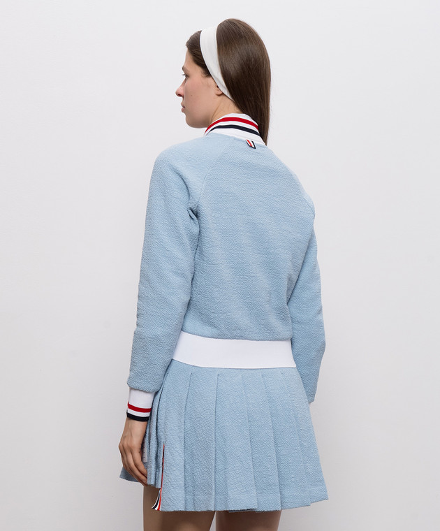 Thom Browne Блакитна спортивна куртка з нашивкою логотипа FJT436AJ0194 зображення 4