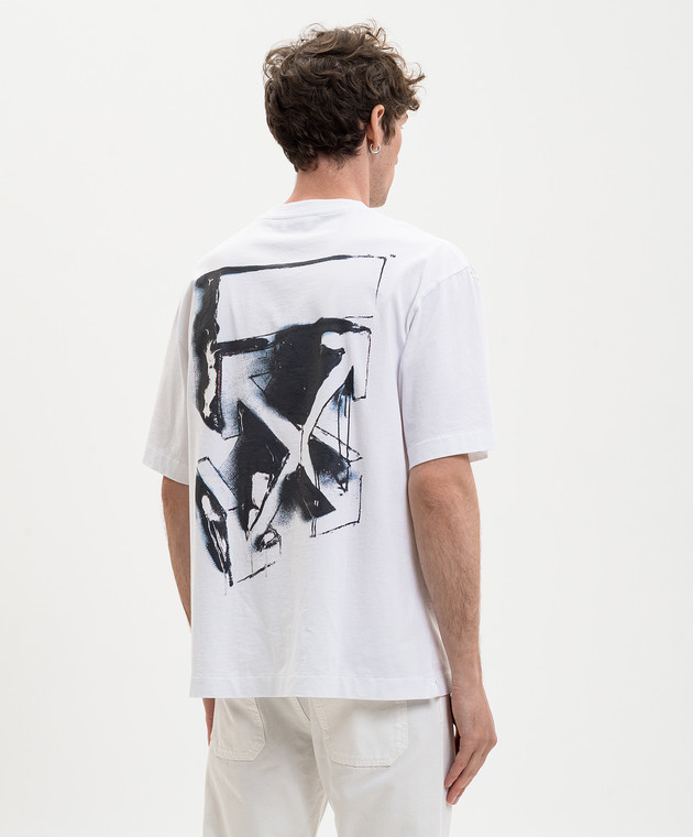 Off-White Белая футболка с эмблемой 3D Spray Arrow 44MAA120S26J00I изображение 4
