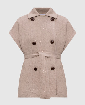 Brunello Cucinelli Бежевий жилет з поясом MDV752716
