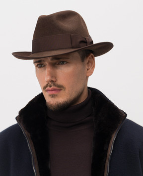 Loro Piana Коричневий капелюх з вовни кролика та кашеміру FAO5332msh