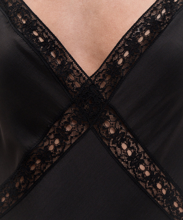 Ann Demeulemeester Черное платье макси Lala из шелка B0013950FA731 изображение 4