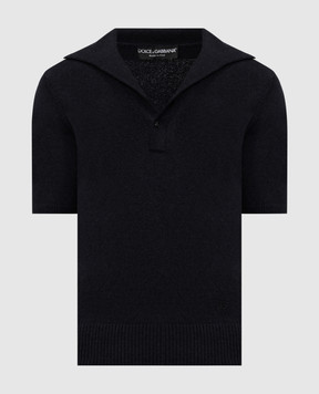 Dolce&Gabbana Чорне поло з вишивкою монограми GXZBHZJGMGX