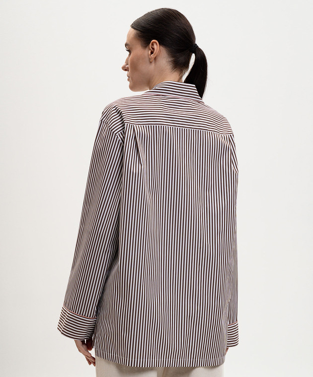 Dolce&Gabbana Коричневая рубашка в полоску F5U37TFR52K изображение 3