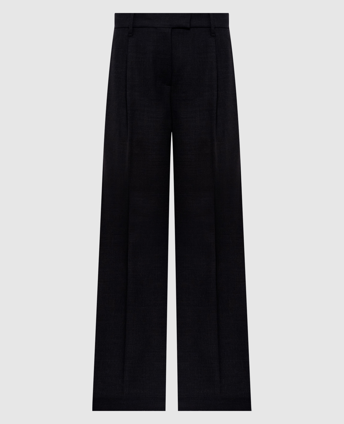 

Серые брюки из шерсти с цепочкой мониль, Серый, Широкие брюки