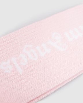 Palm Angels Детские розовые носки с логотипом PGRA005C99KNI005