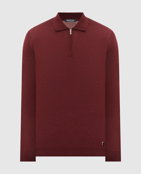 Bertolo Cashmere Бордовое поло из шерсти и шелка 900837000006