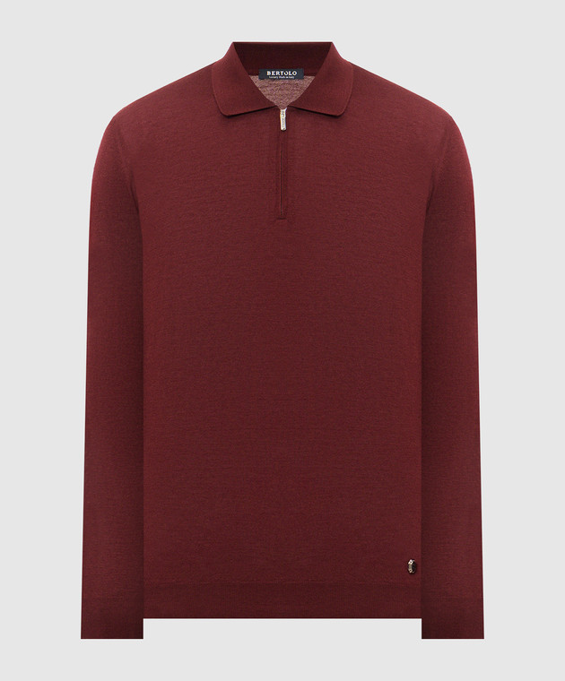 Bertolo Cashmere Бордовое поло из шерсти и шелка 900837000006
