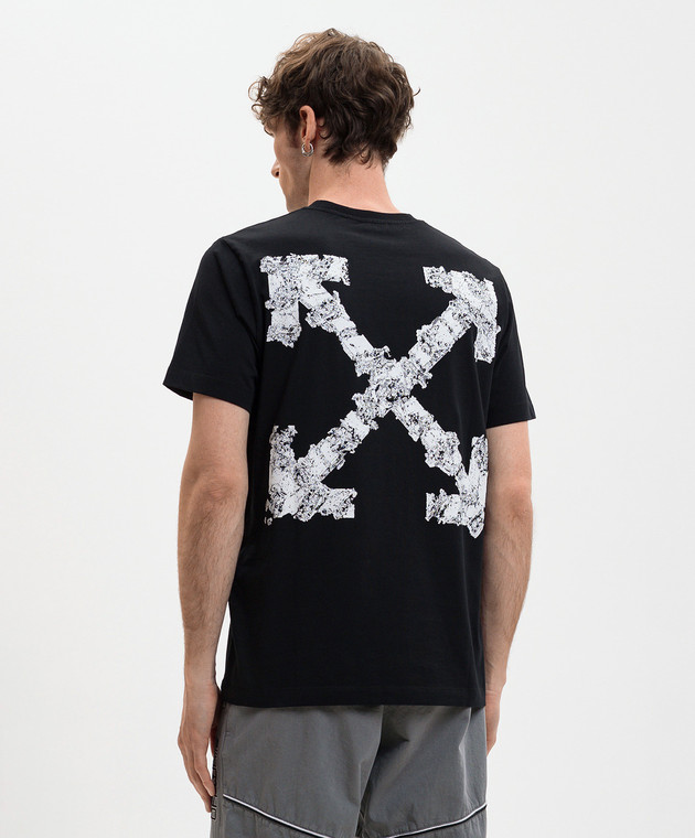 Off-White Чорна футболка з принтом 44MAA027S26J007 зображення 4