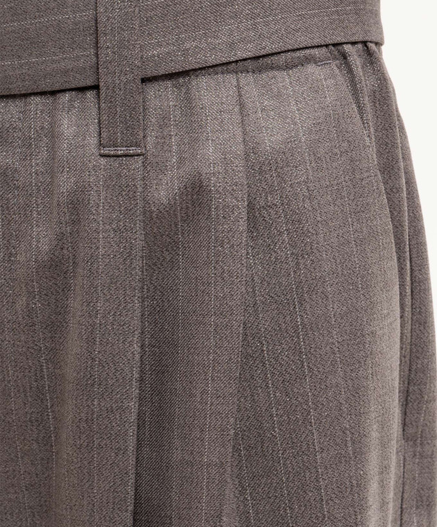 Brunello Cucinelli Сірі штани з вовни в смужку MP189P8995 зображення 5