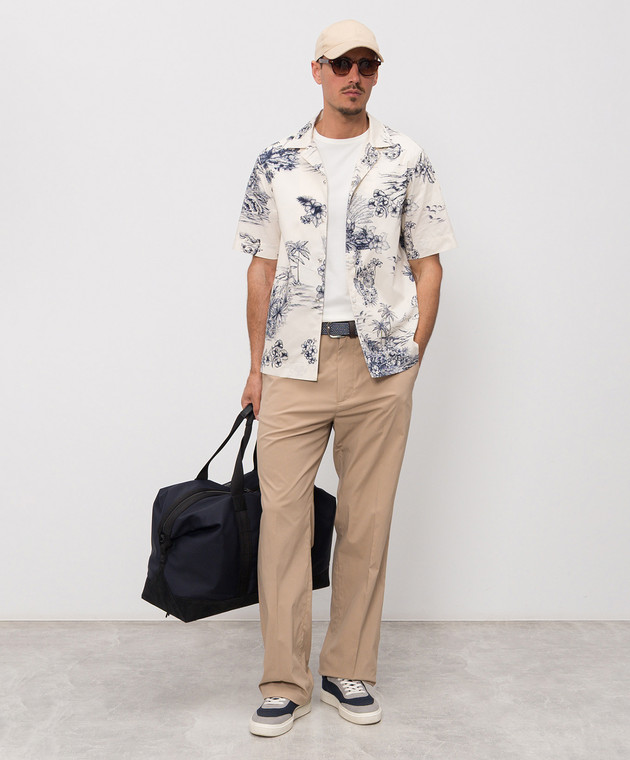 Moncler Белая футболка с контрастным окантованием L10918C7160087296 изображение 2