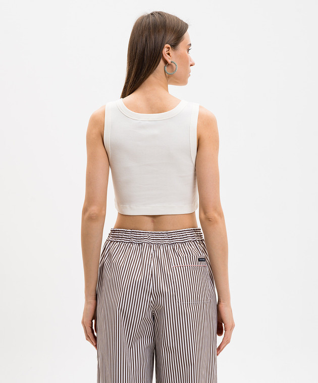 Dolce&Gabbana Топ кольору айворі в рубчик F8W40TFU7AV зображення 4