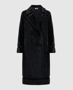 Twinset Черное двубортное пальто 252TT2152