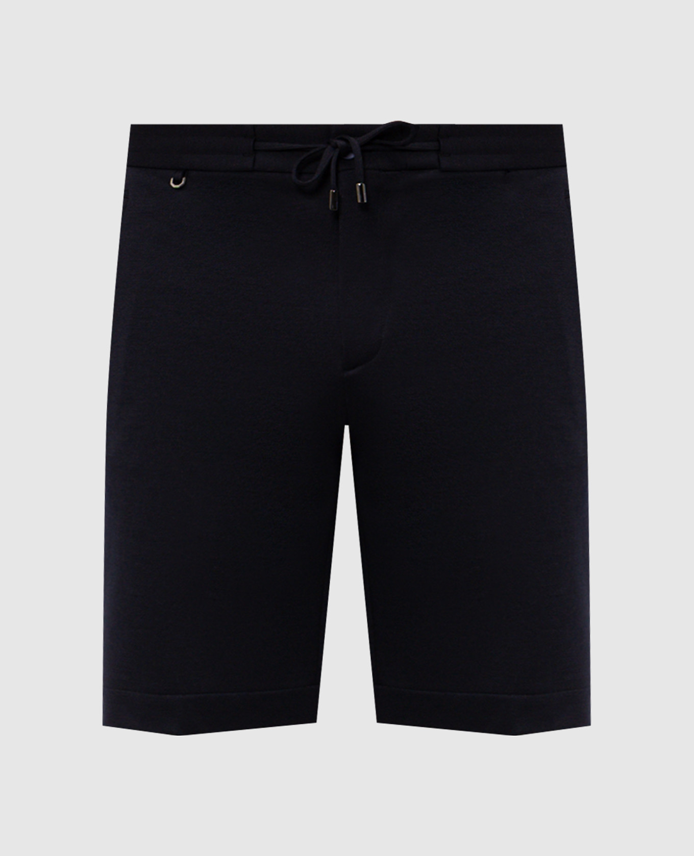 Темно-синие шорты из шерсти и шелка