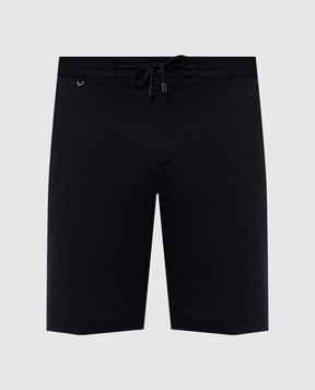 Stefano Ricci Темно-сині шорти з вовни та шовку M1T6100332CM10HA