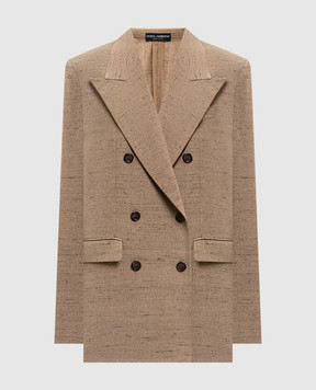 Dolce&Gabbana Коричневий двобортний жакет F29YFTHUMWC