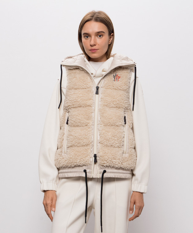 Moncler Grenoble Бежевий пуховий жилет L20988G00024899A9 зображення 3