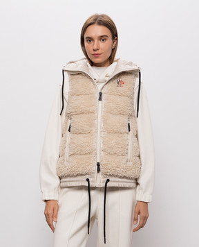Moncler Grenoble Бежевий пуховий жилет L20988G00024899A9