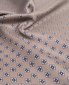 Brunello Cucinelli Бежева хустка із шовку з геометричним візерунком MX8710091