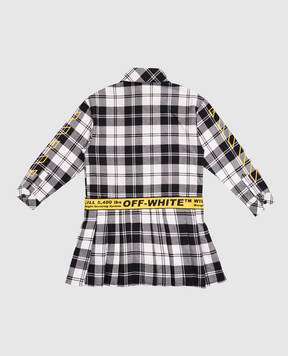 Off-White Дитяча сіра сукня-сорочка в клітинку 44GDB06HF5F001