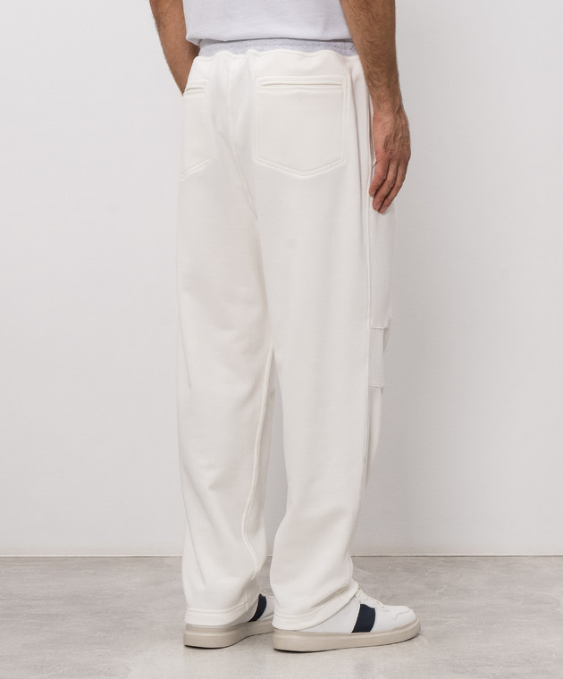 Brunello Cucinelli Спортивные штаны цвета айвори MM8263388G изображение 4