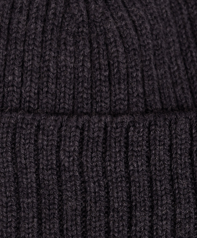 Cashmere&Whiskey Серая шапка из шерсти мериноса 201 изображение 4