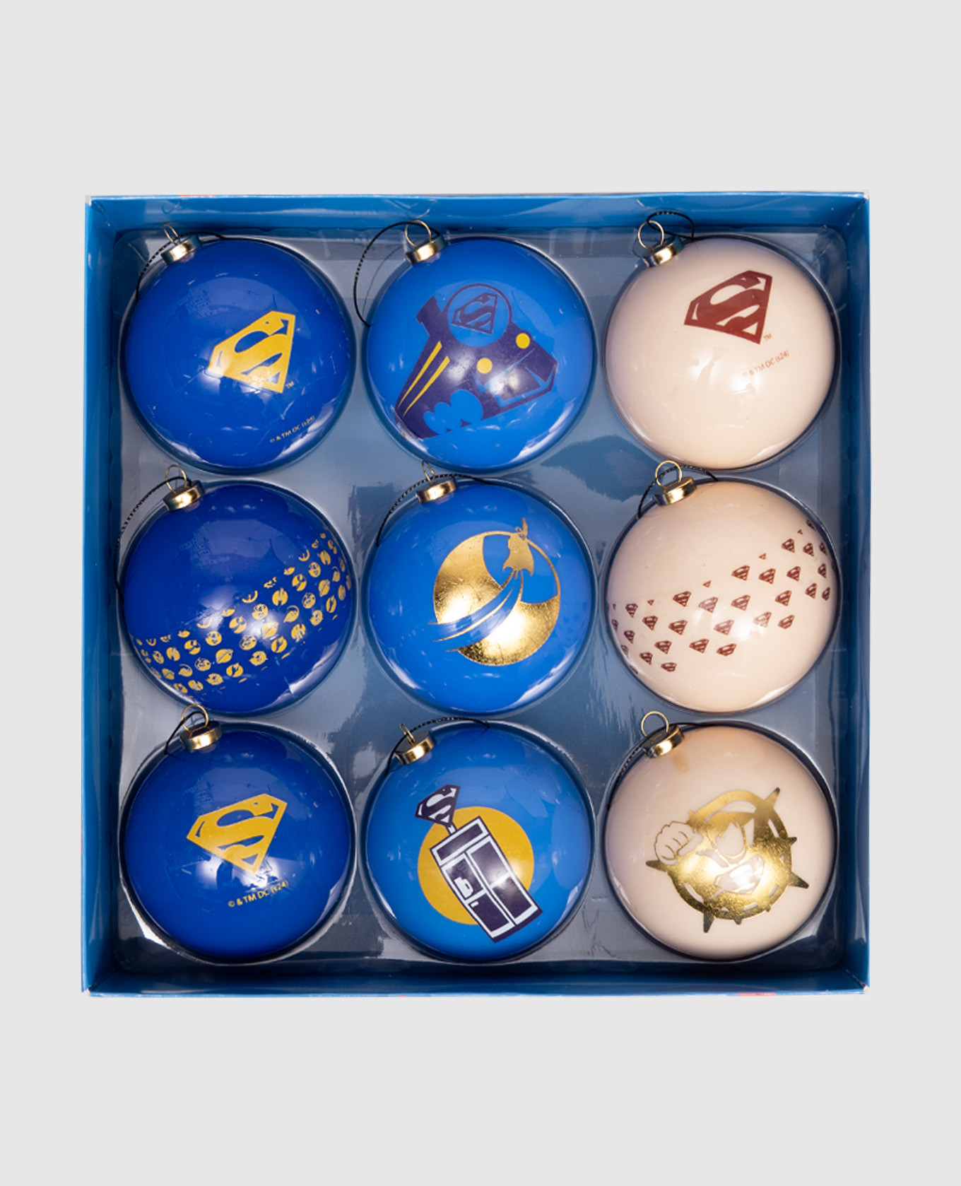 

Набор елочных шаров SuperMan 9 шт, Разноцветный, Елочные украшения