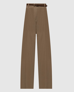 Max Mara Коричневые брюки LAGO из шерсти MSTLAGO