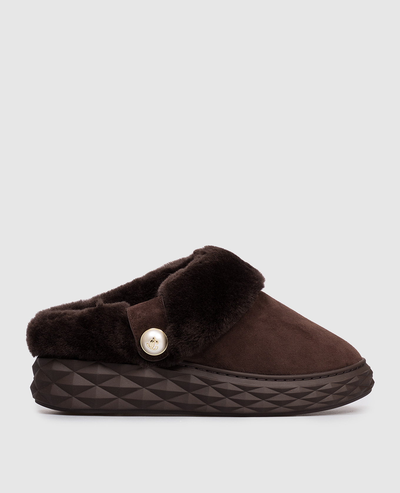 Коричневые замшевые мюли Diamond Maxi на меху