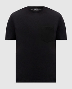 Tom Ford Чорна футболка із шовком JCS022JMC084