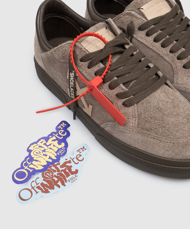 Off-White Коричневі замшеві кросівки Vulcanized OMIA293S26LEA004 зображення 5