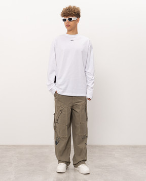 Off-White Штани-карго кольору хакі з принтом 44MCF04SF26F001