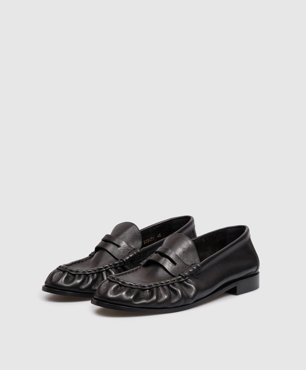 Saint Laurent Черные кожаные лоферы 83947125VAA изображение 2