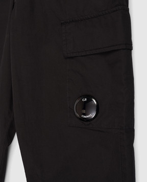 C.P. Company Дитячі чорні штани з патчем логотипа CUP014LLC051014