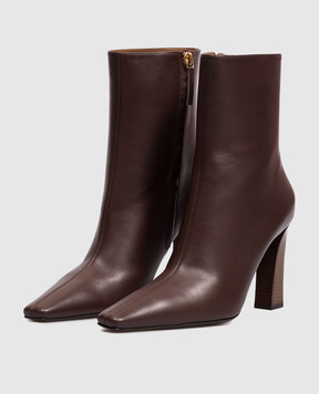 Giuseppe Zanotti Коричневі шкіряні ботильйони Brenda I670001
