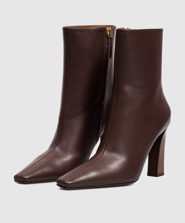 Giuseppe Zanotti Коричневі шкіряні ботильйони Brenda I670001 зображення 2