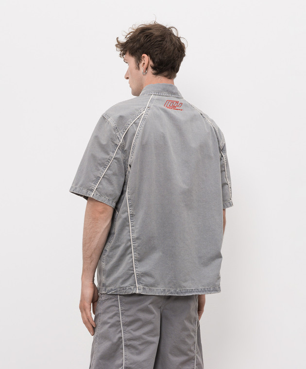 Off-White Серая рубашка с вышивкой логотипа 44XGG01IS26F001 изображение 4
