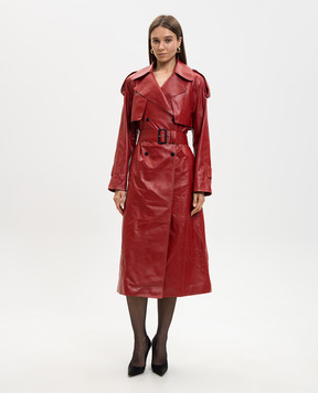 Babe Pay Pls Червоний шкіряний тренч 2409NATUREL