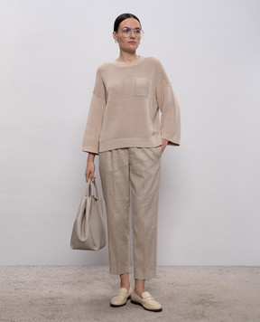 Peserico Бежевый джемпер с цепочкой мониль A99076F059312B