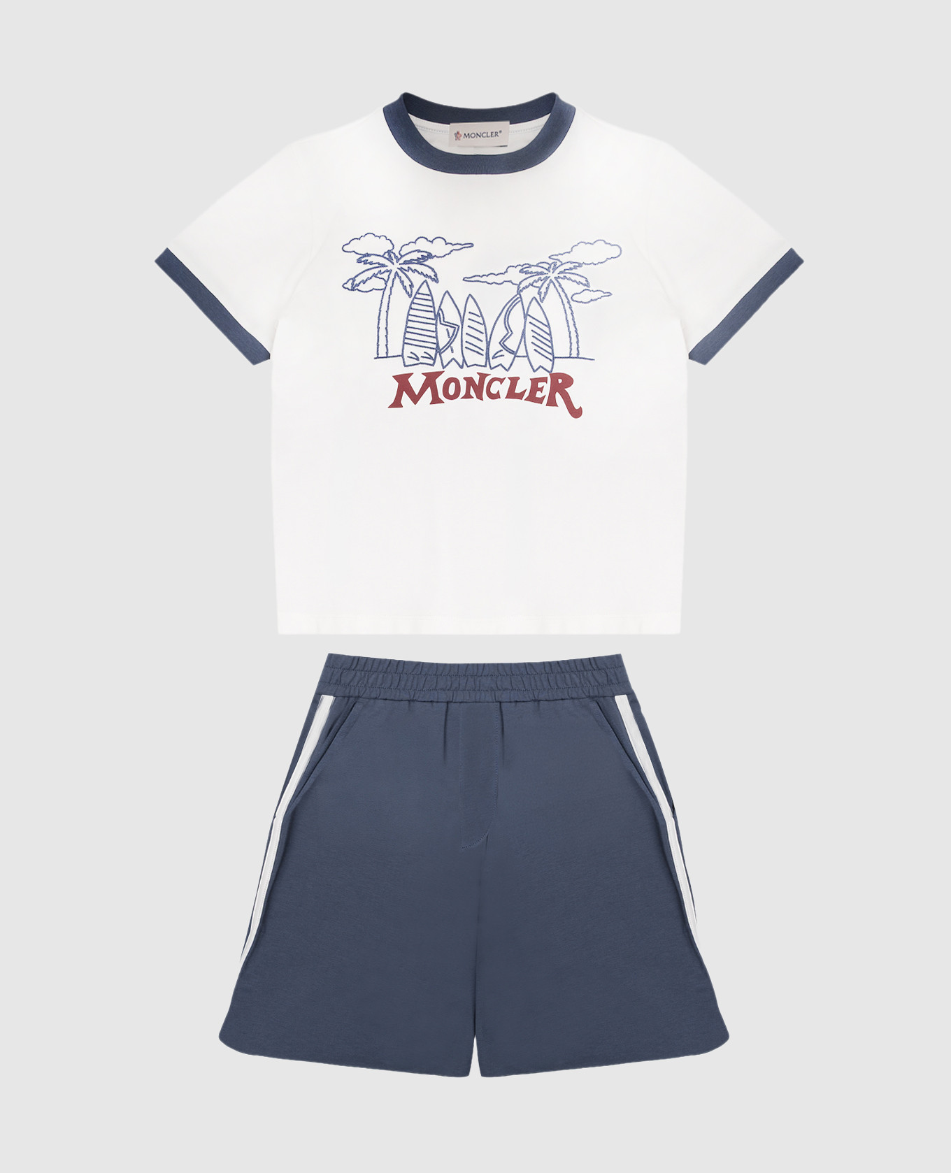 Детский синий костюм с вышивкой