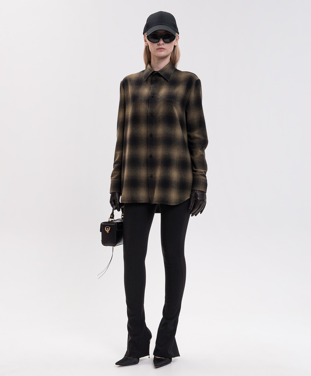 Balenciaga Зеленая рубашка с шерстью в клеточку 872124TVT04 изображение 2