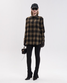Balenciaga Зеленая рубашка с шерстью в клеточку 872124TVT04