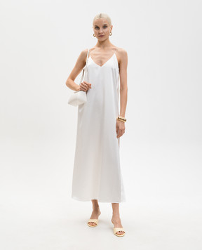 LISA YANG Белое платье миди из шелка 2026302