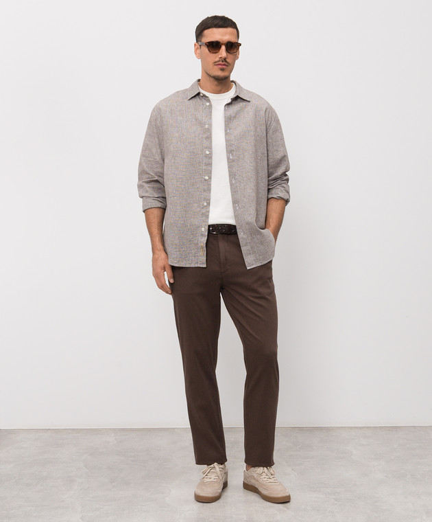 Woolrich Коричневі штани з льоном CFWOTR2027MRUT5288 зображення 2