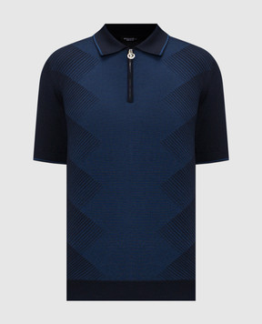 Stefano Ricci Синє поло з шовком K818114P31F26280