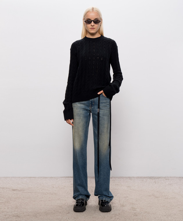 Ann Demeulemeester Черный свитер Siya из шерсти и кашемира B0014660KN099 изображение 2
