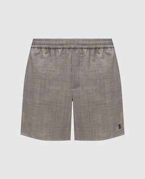 Balmain Сірі шорти з вовни у віндзорську клітинку GH1PA145WD37